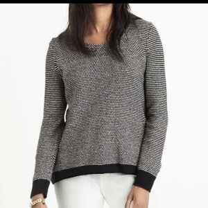 Madewell Black and Gray Crew Neck Sweater